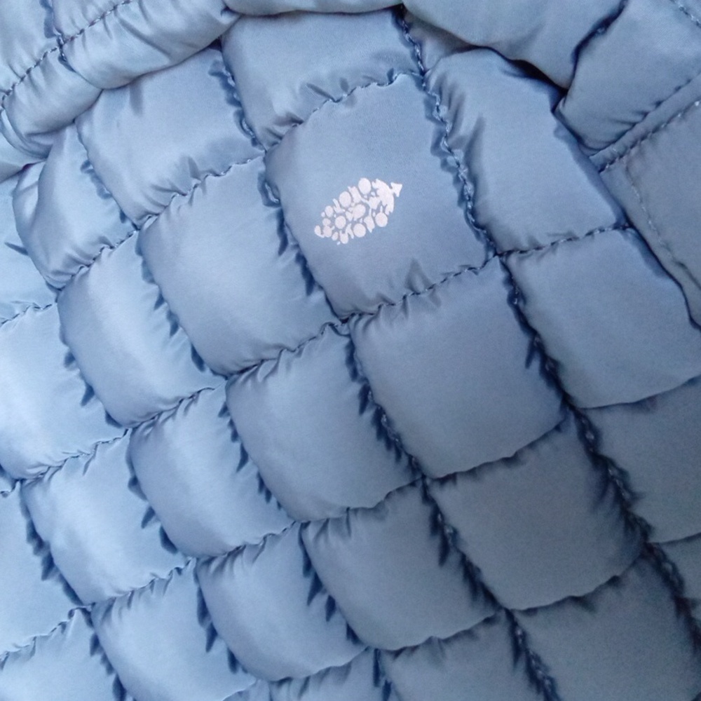 NWT Free People FP Movement Quilted Carryall Tote Bag Skyline Blue Shoulder Gray - Picture 11 of 13